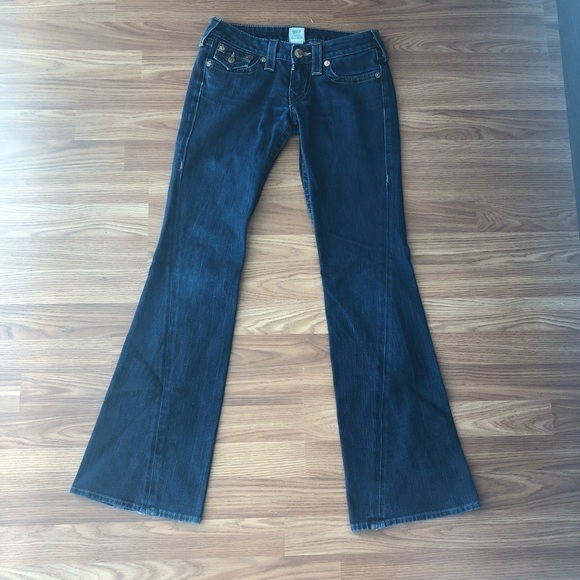 True Religion Boot Cut Leg Dark Wash Jeans Size 26 - Picture 9 of 16